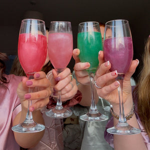 coloured shimmer for drinks and prosecco