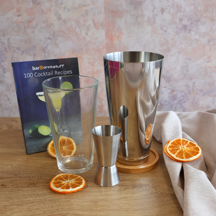 Boston Cocktail Shaker Set with Cocktail Book