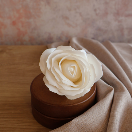White Rose Soap Flower