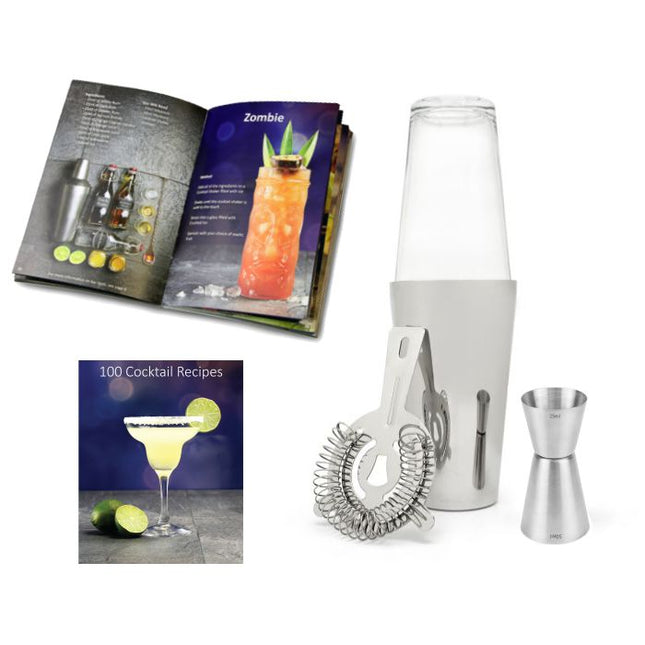 Boston Cocktail Shaker Set with Cocktail Book - Enchanted Drinks