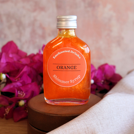 orange flavoured shimmer syrup for drinks