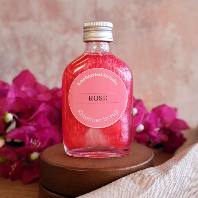 rose flavoured shimmer syrup for drinks