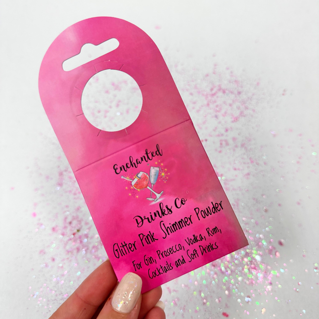 Glitter Pink Shimmer Powder Sachet - Bottle Neck Tags