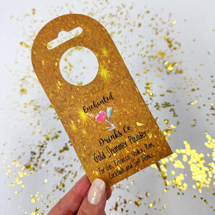 Gold Shimmer Powder Sachet - Bottle Neck Tags