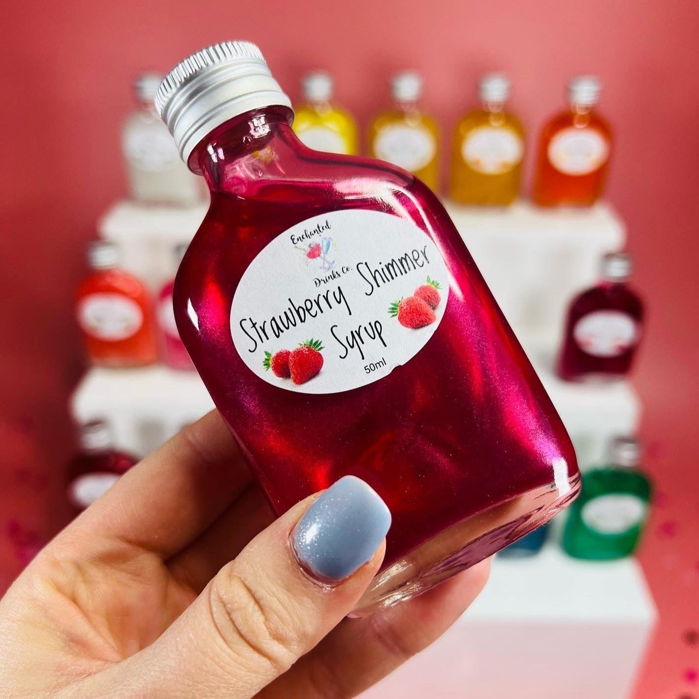 Strawberry Shimmer Syrup Enchanted Drinks